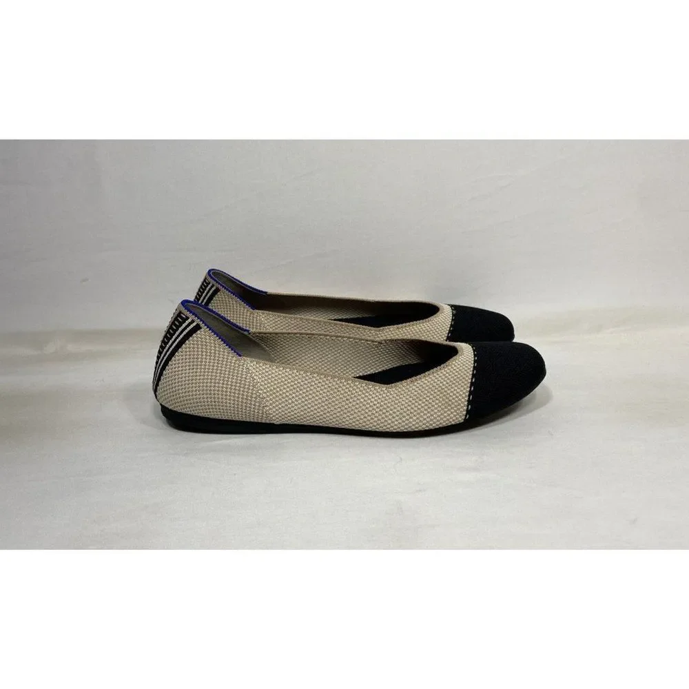 Rothys The Square Tuxedo Textile Ballet Flats Comfort Shoes Women’s Size 9.5